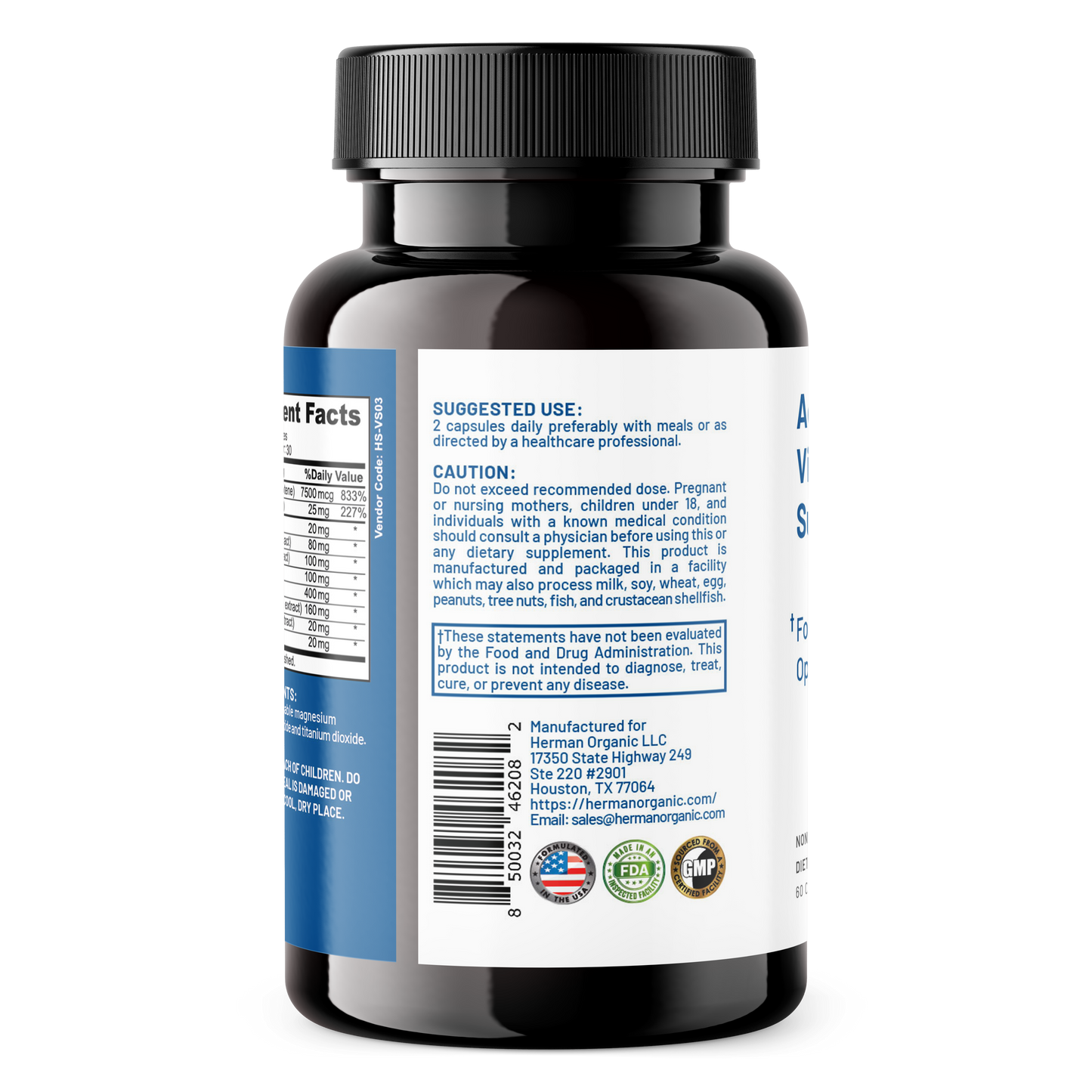 Herman Organic Vitamins & Supplements Herman Organic Advanced Vision Support