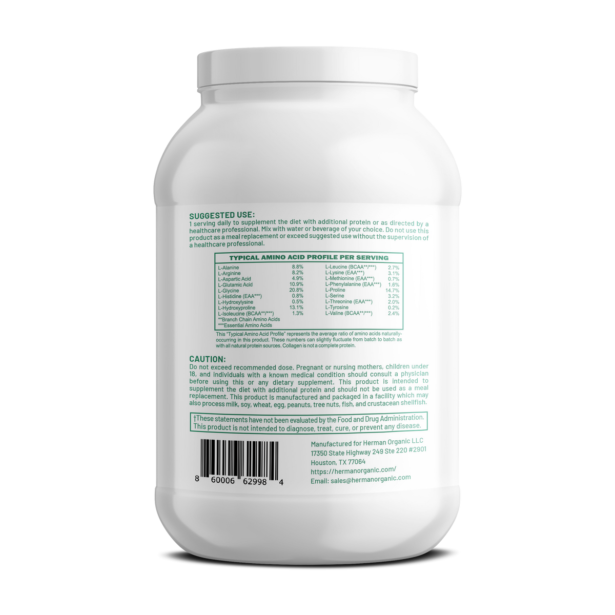 Herman Organic Vitamins &amp; Supplements Herman Organic Collagen Peptides