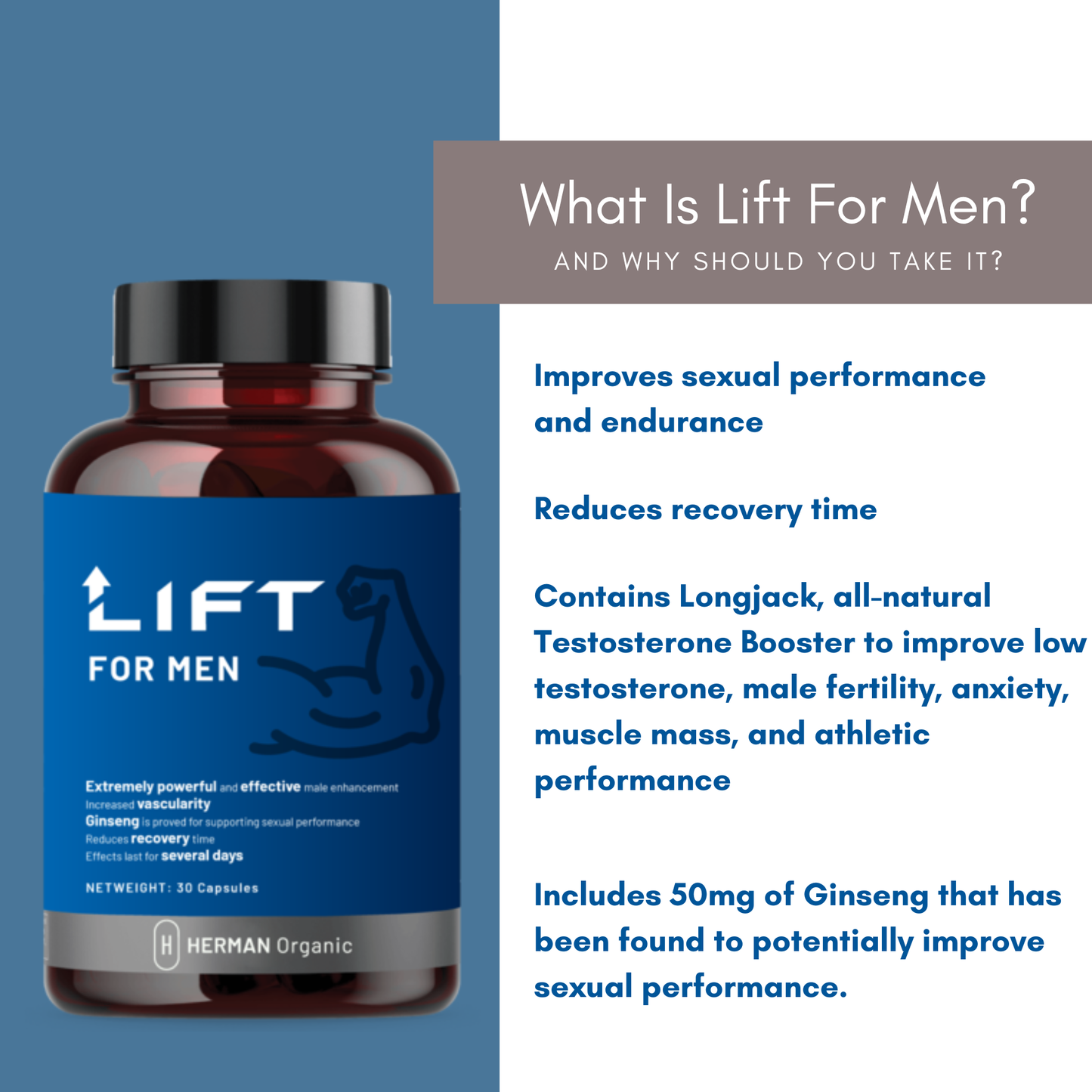 Herman Organic Vitamins & Supplements Herman Organic Lift For Men