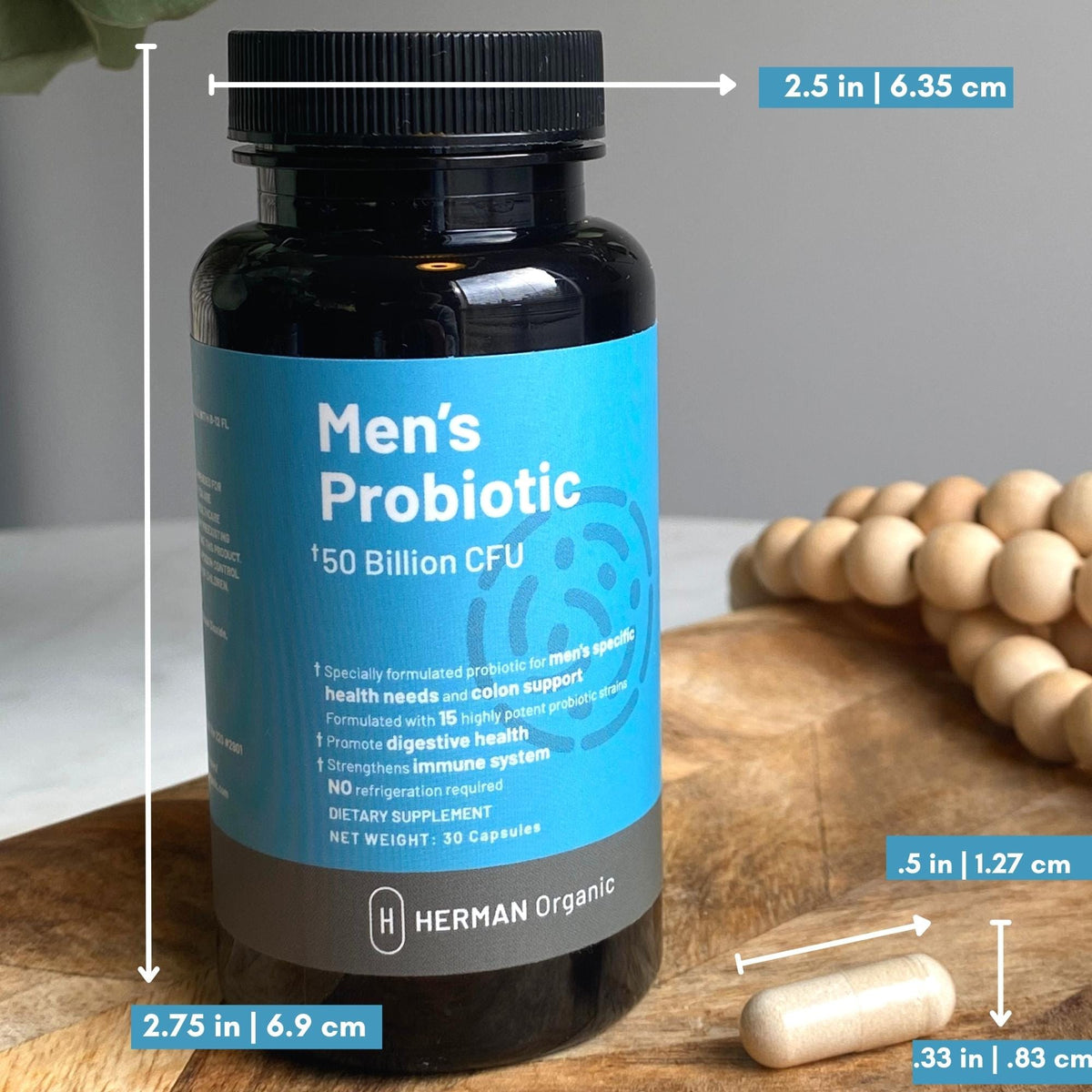 Herman Organic Vitamins &amp; Supplements Herman Organic Men’s Probiotic