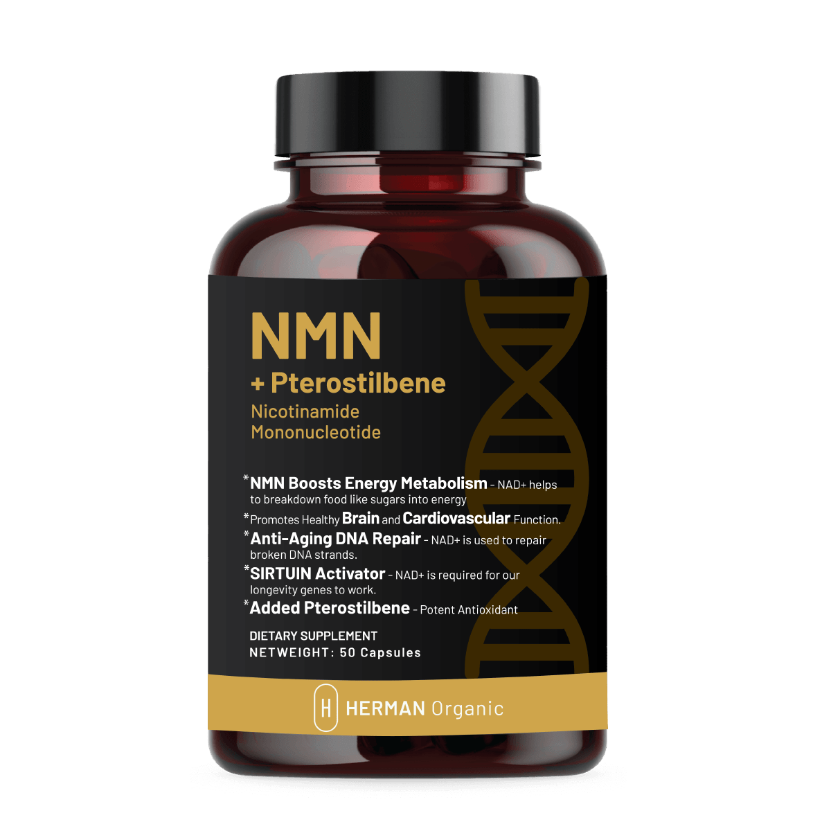 Herman Organic Vitamins & Supplements Herman organic NMN+ Pterostilbene (50 Count)