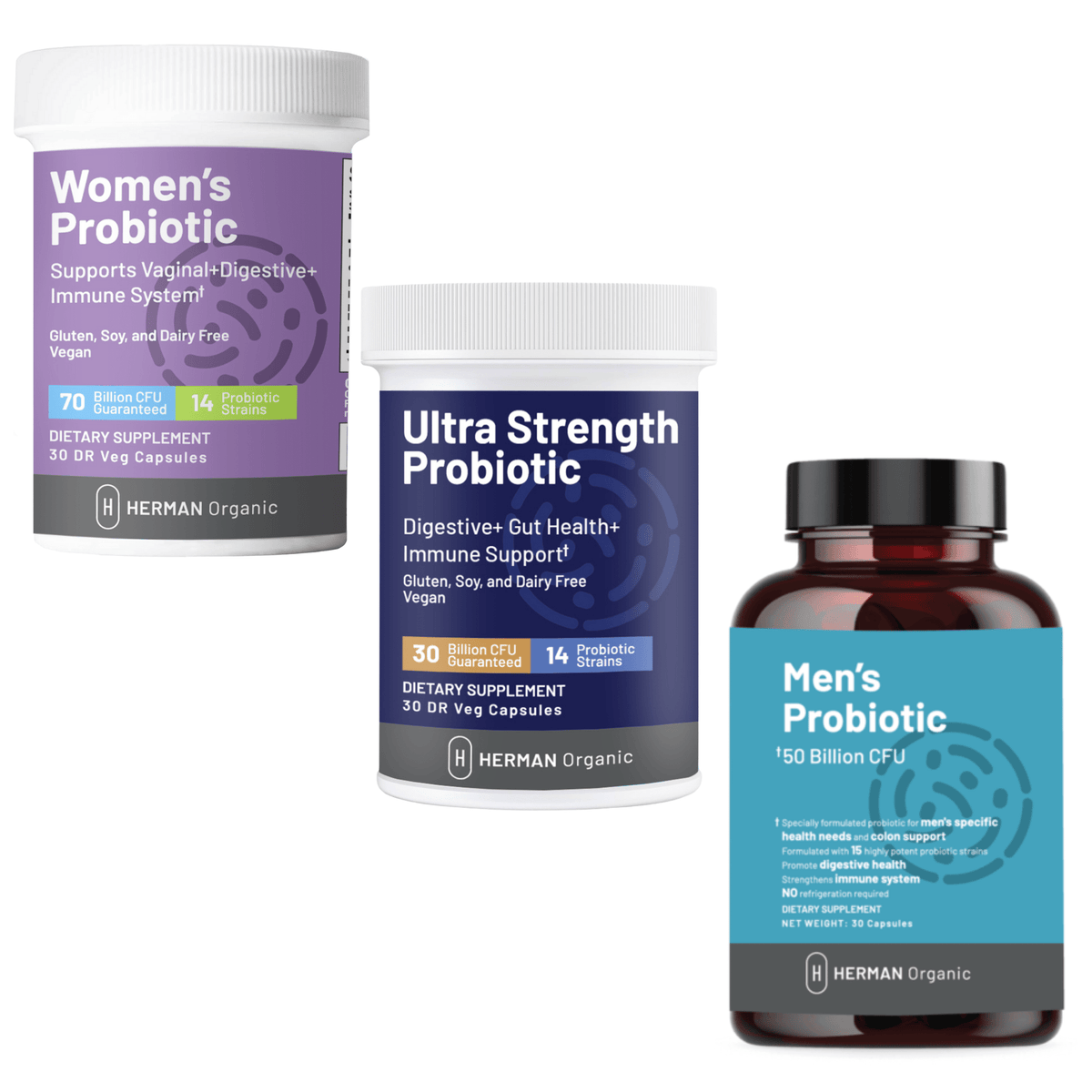 Herman Organic Vitamins &amp; Supplements Herman Organic Partner-Biotic Probiotic Bundle (Set of 2)